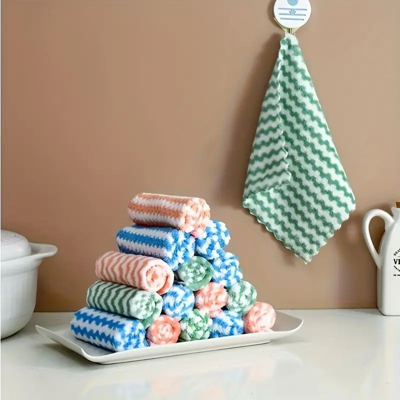 Thickened Coral Velvet Dish Cloths Towels Soft Absorbent - Temu