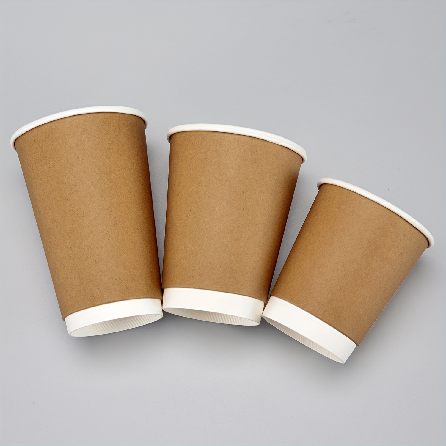 Coffee Cups With Lids And Kraft Sleeves Disposable Paper - Temu