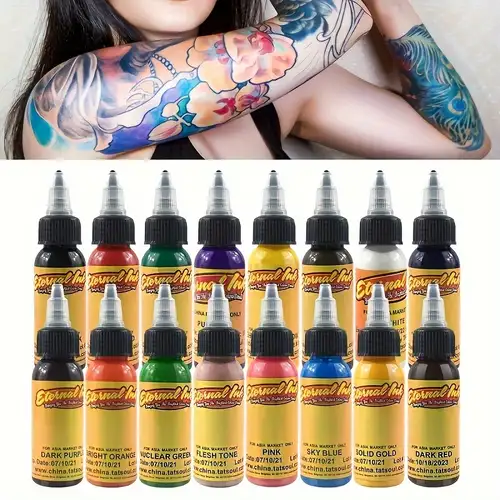 10 Color Tattoo Ink Set Professional Tattoo Pigment Set Long - Temu