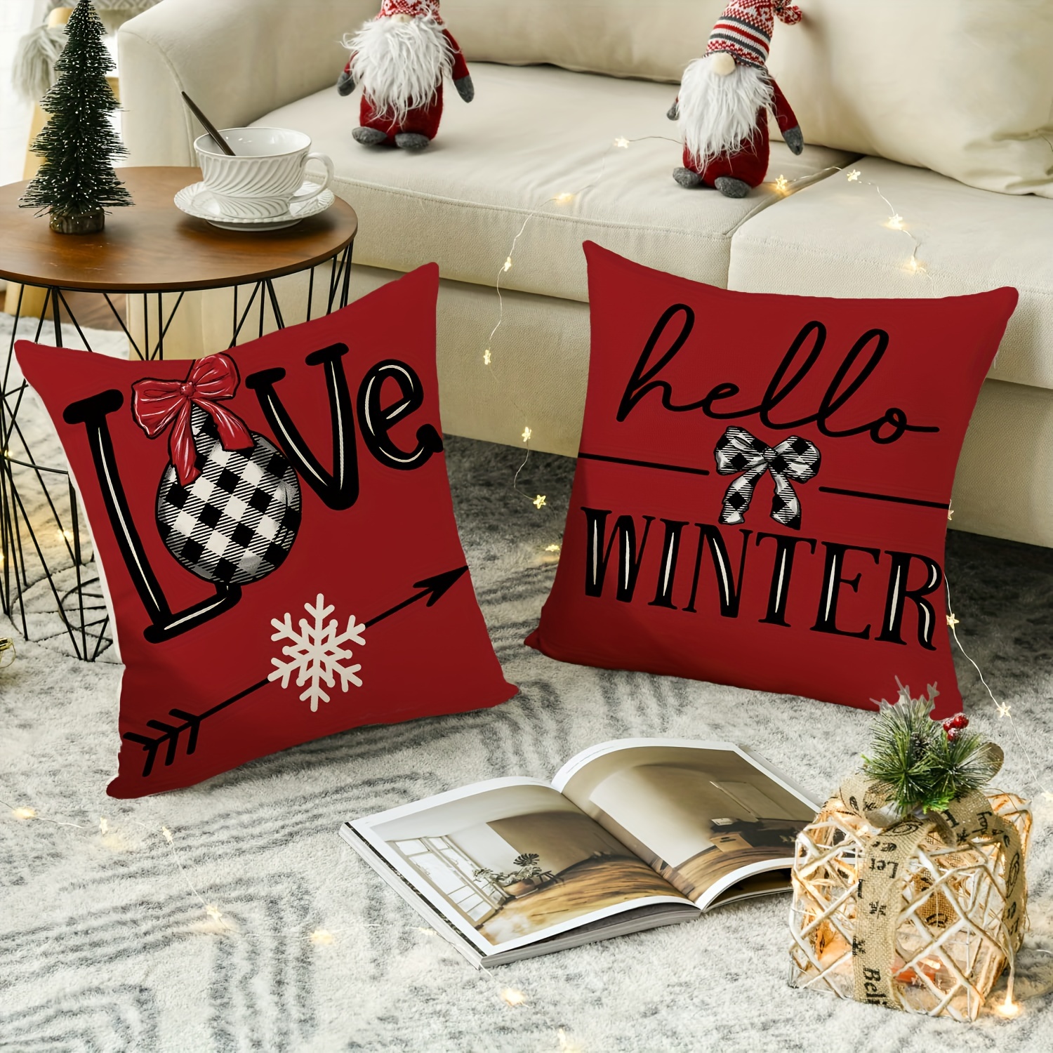 Christmas Pillow Covers 17.7x17.7 For Christmas Decorations