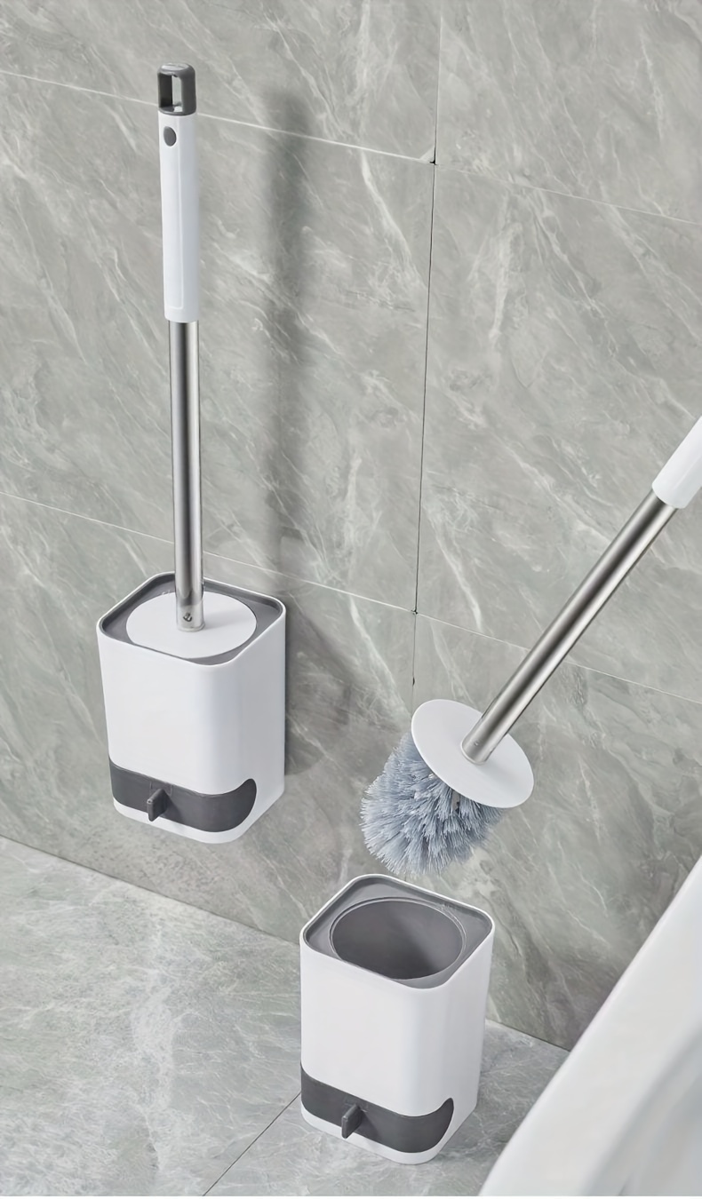 worthbuy flexible long handle toilet brush with drain holder   no dead corner design for   bathroom cleaning details 8