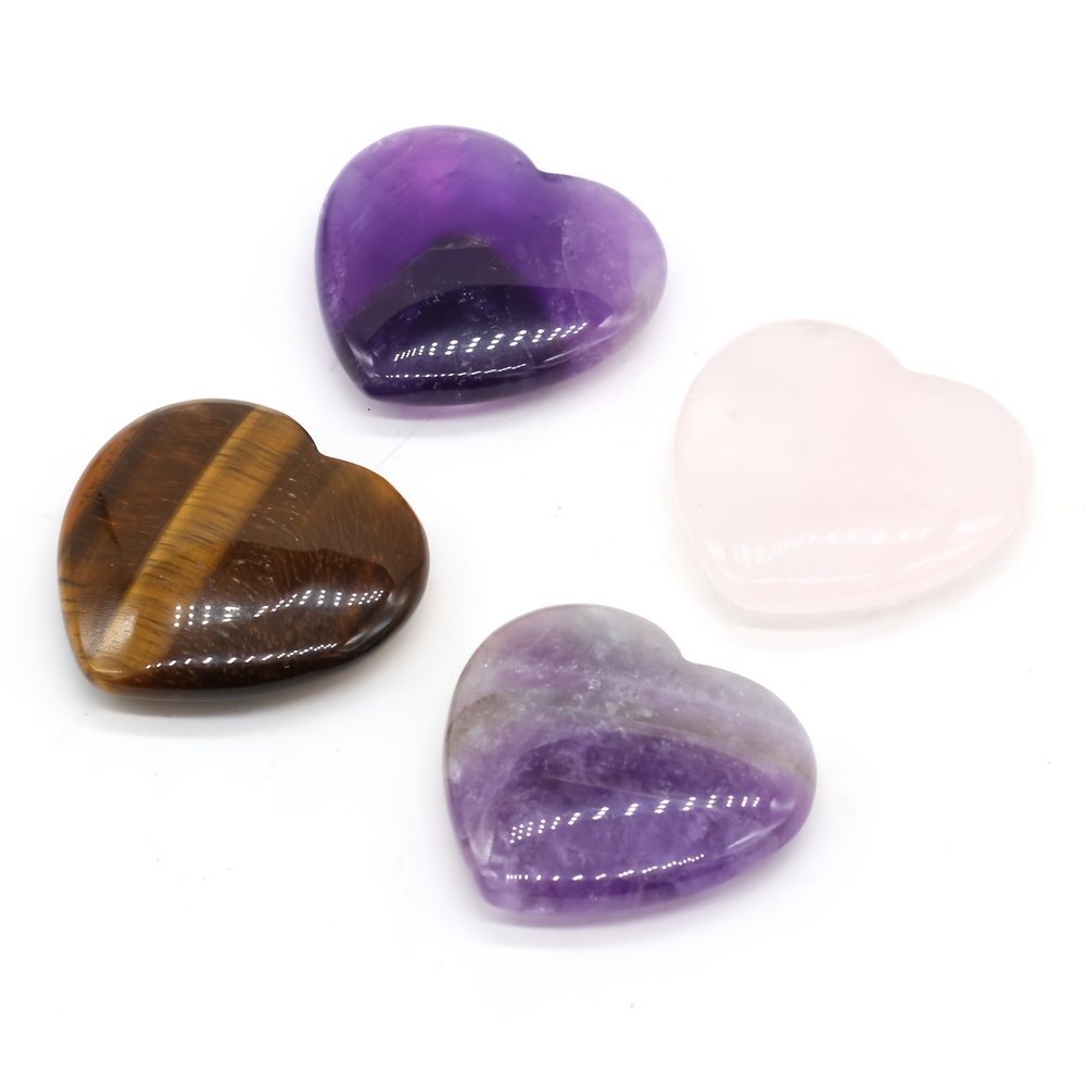 Natural Stone Semi-precious Stone Heart Beads - Dimensions - Temu