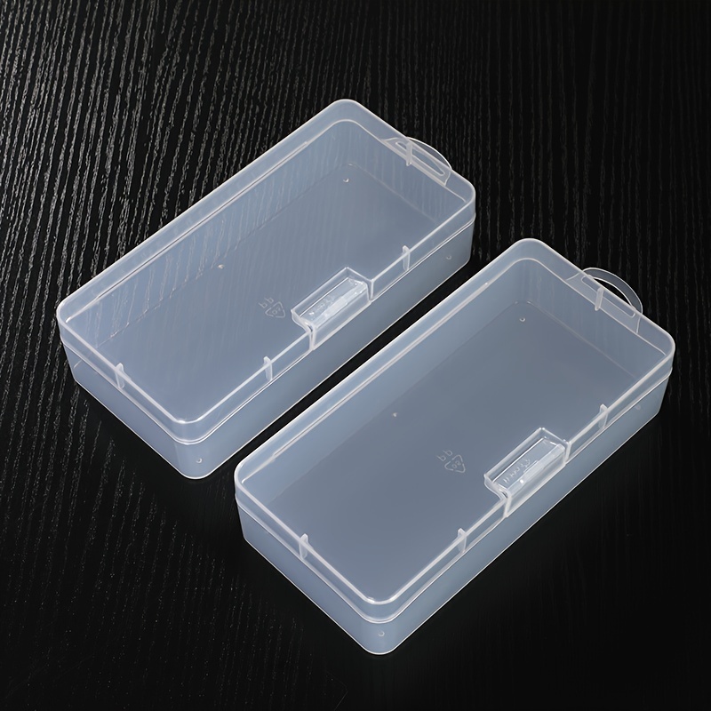 Flat Transparent Stationery Box Plastic Flip Storage Box - Temu