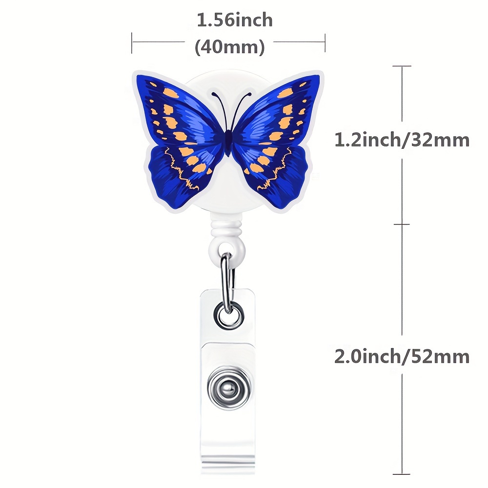 Science Butterfly Badge Reels Retractable Badge Holder with