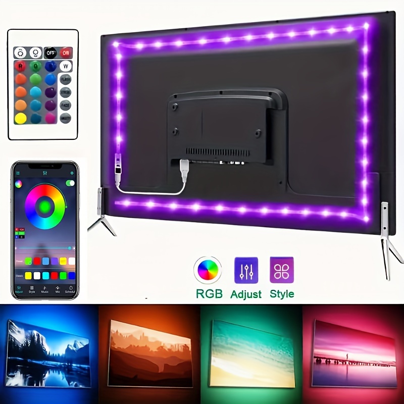 Led Strip Lights Rgbic Dc5v Ws2812b Phantom App Control Tv - Temu