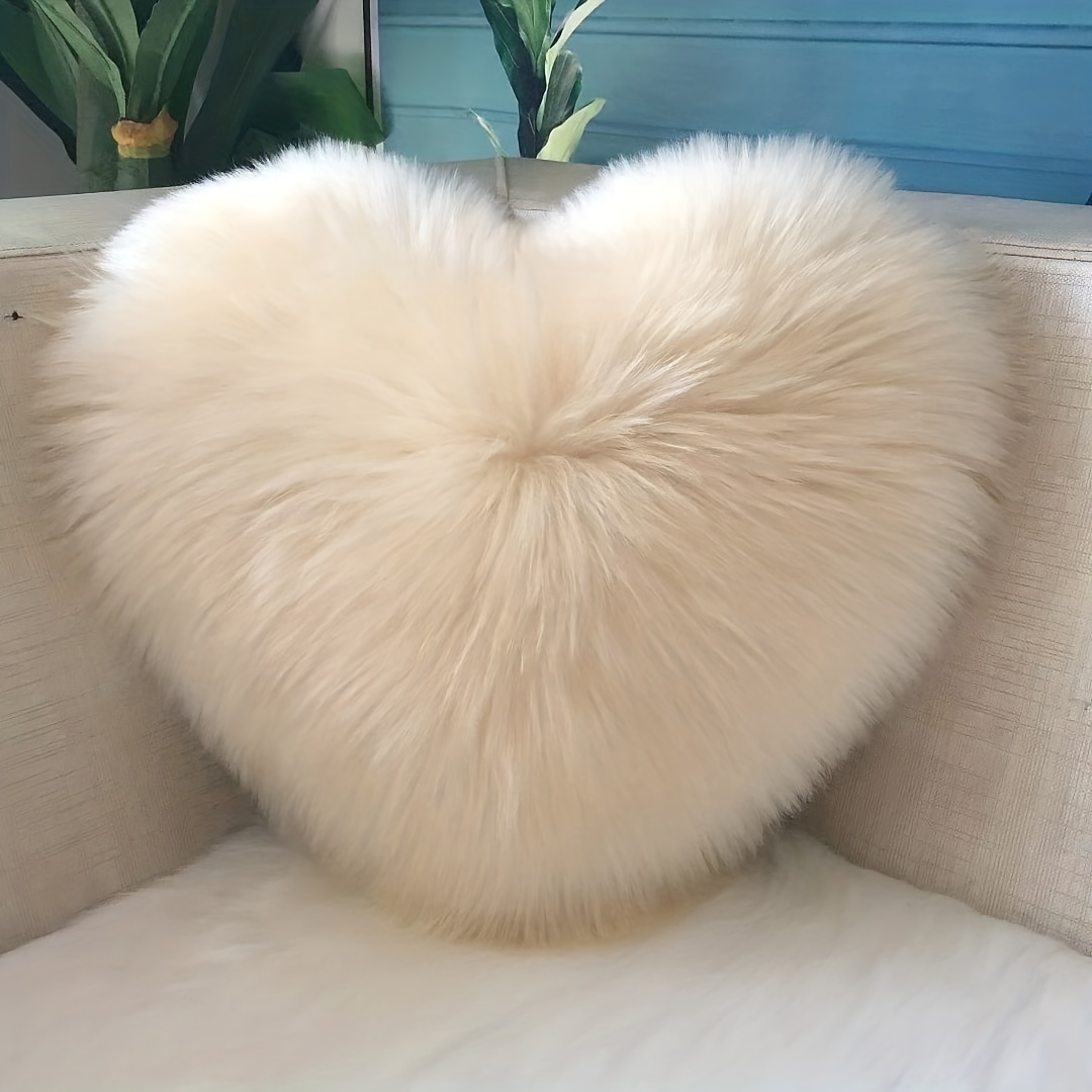 Heart Shaped Throw Pillow Cushion Long Plush Cushion - Temu