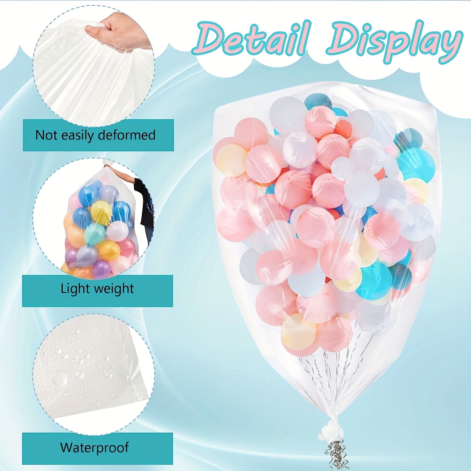 1Pc Large Balloon Bags for Transport Big Plastic Bags for Balloons  Transport Balloon Carrying Bag Giant Storage Bags for Birthday Celebration  Eve Party Christmas Supplies