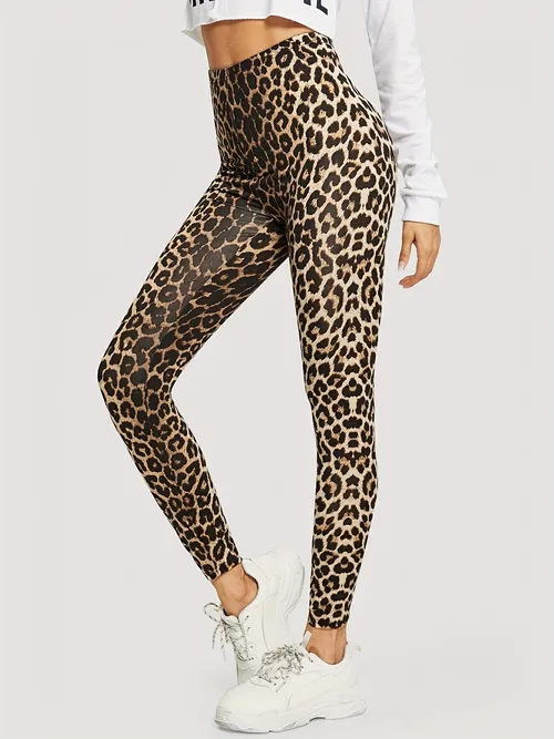 Leopard Print Leggings Women - Temu