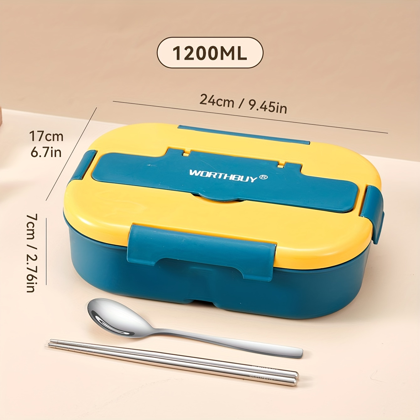 WORTHBUY Portable Plastics Bento Box For Adults Kids,Food Storage