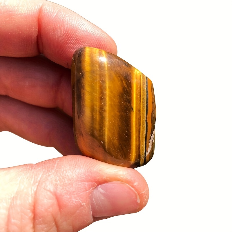 2pcs Natural Tiger Eye Tumbled Stones