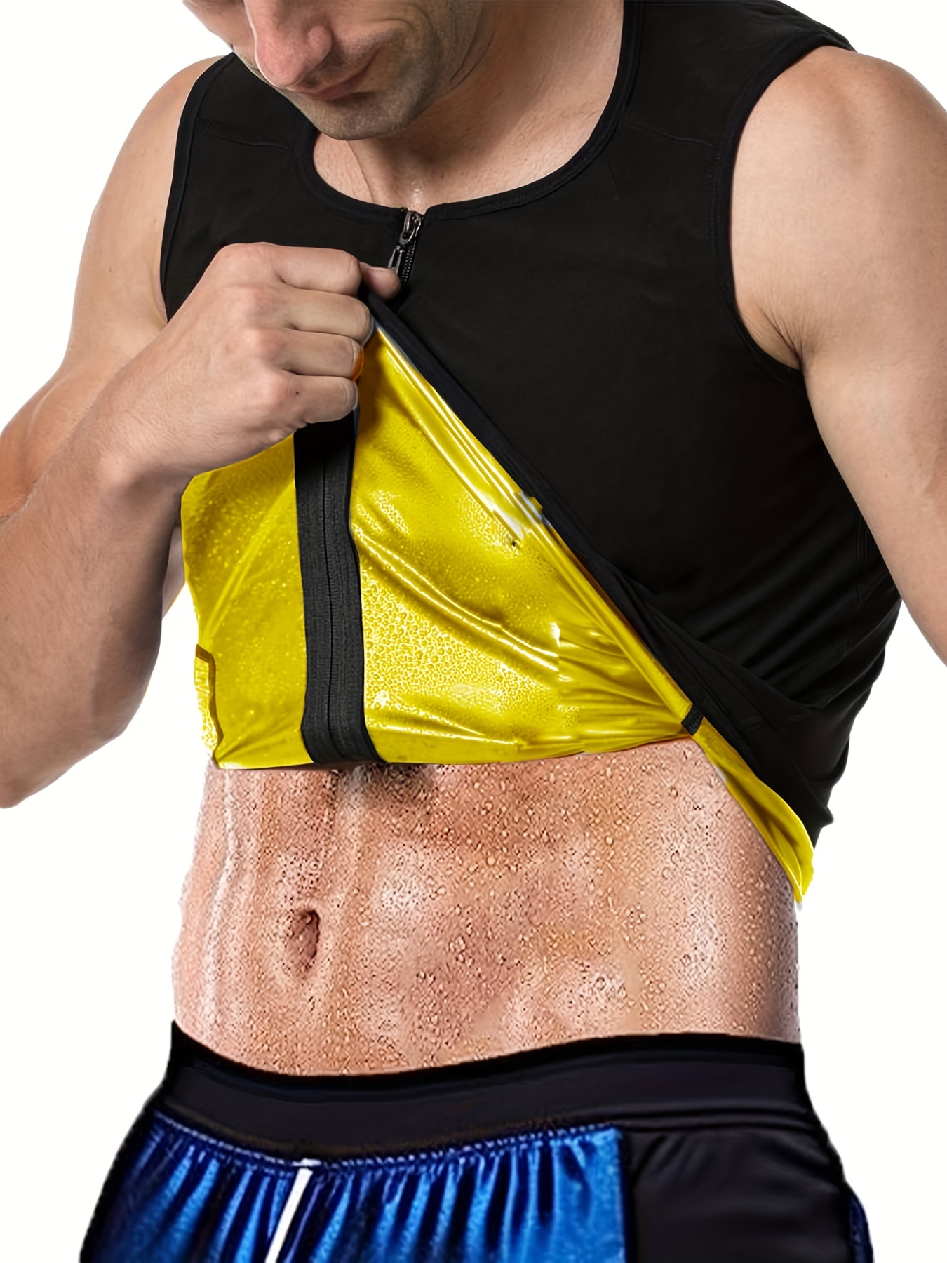 Neoprene Sweat Sauna Vest Zipper Waist Trainer Compression - Temu Canada