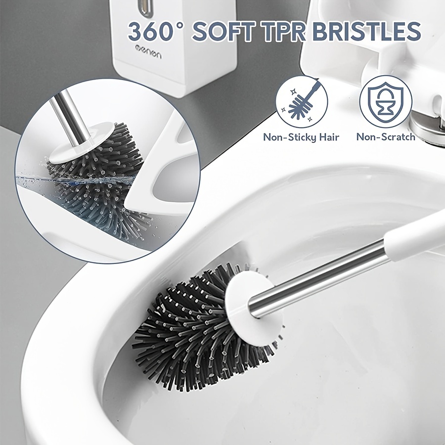 Brosse de cuisine, brosse en acier inoxydable avec poils en silicone