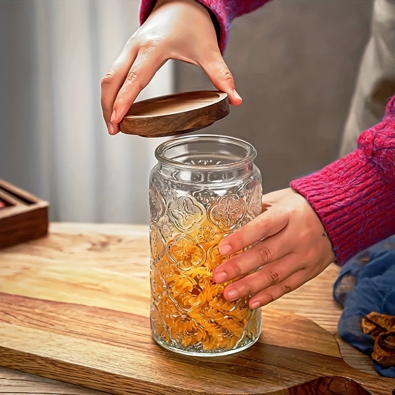 Large Glass Pickling Jars with Wooden Lid