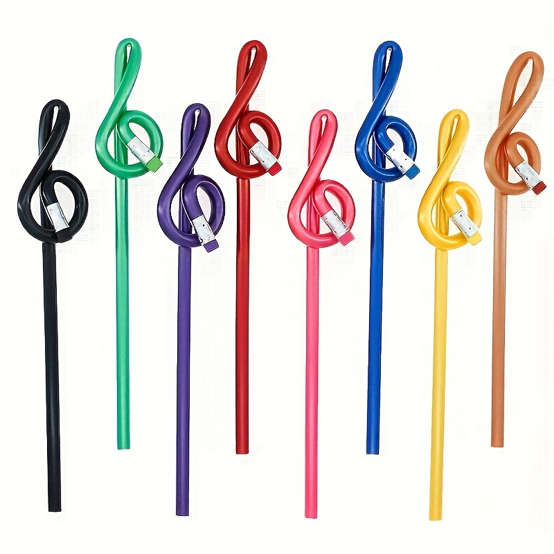 

5pcs/10pcs Music Creative Gift Pen Plastic Imitation Wooden Pencils