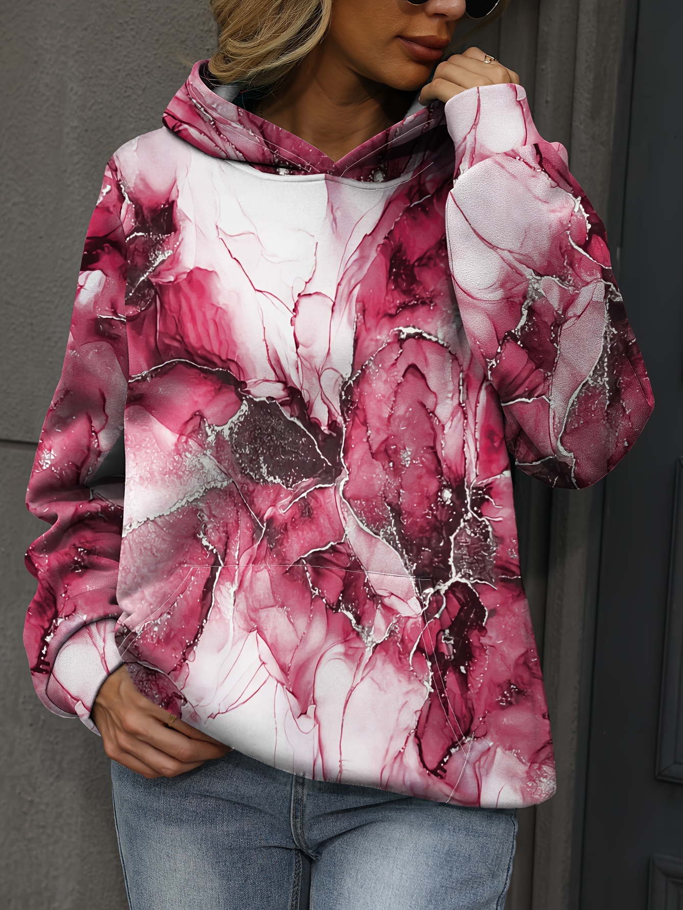 Pink marble 2024 hoodie