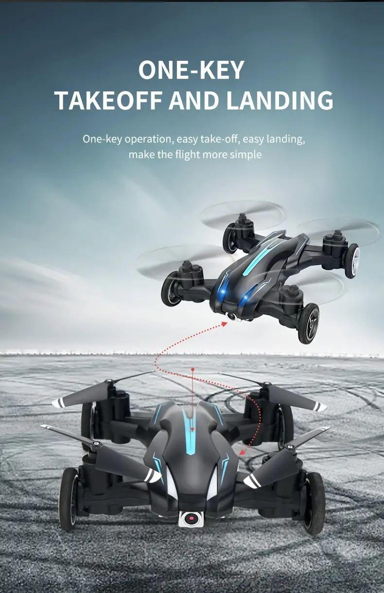 H103W Remote Control Land & Air Dual Mode Aerial Photography Drone, One Key Lift, Headless Mode, Air Pressure Fixed Height, Suitable For Christmas, Halloween Gifts details 9
