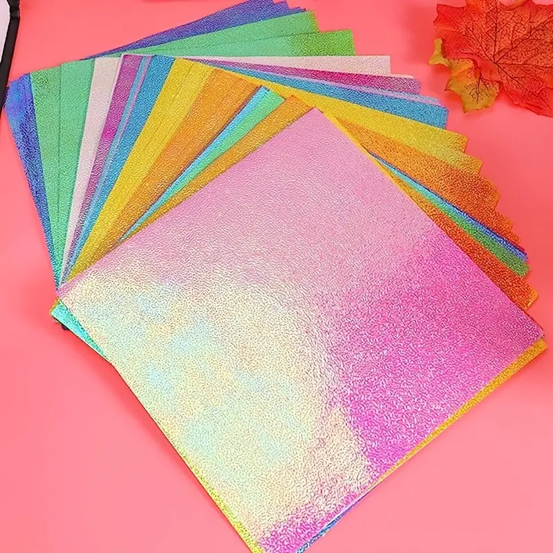 50 Sheets Mixed Colors Pearl Shiny Square Origami Papers Folded