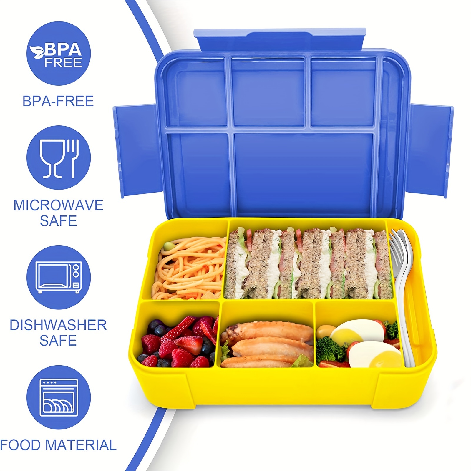 Bento Lunch Box with Spoon Meal Prep Food Container Storage