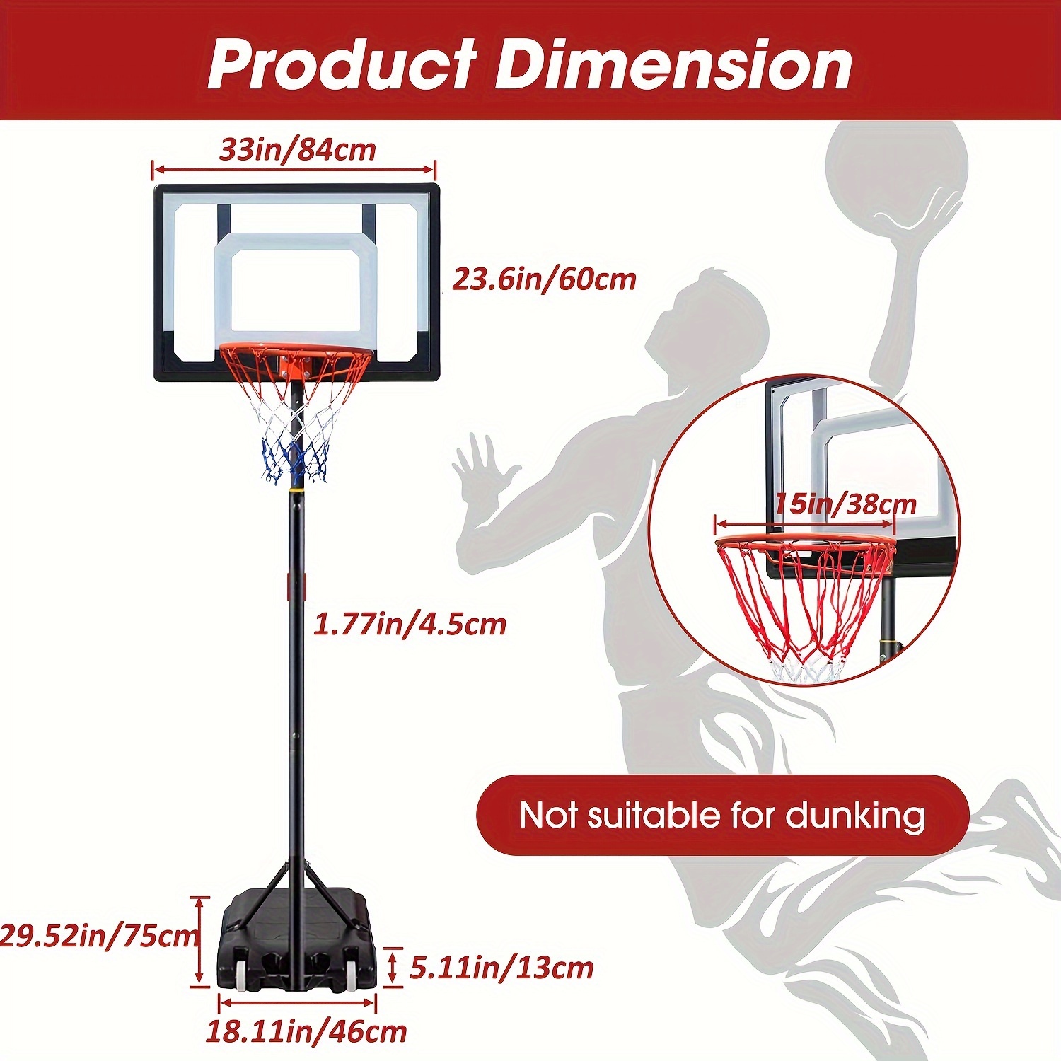 Canasta baloncesto ajustable junior 165-205cm Mondo - Tienda online