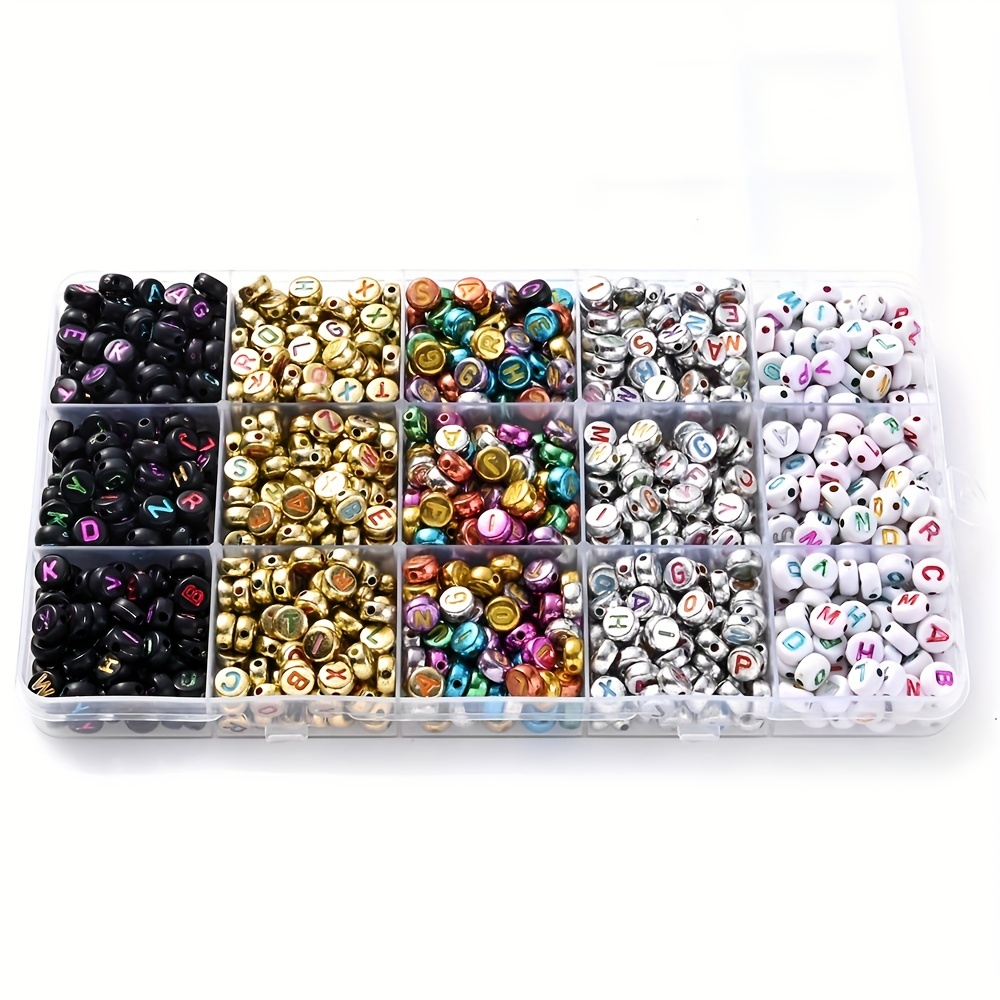 Acrylic Letter Beads Colorful Loose Spacer Beads For - Temu