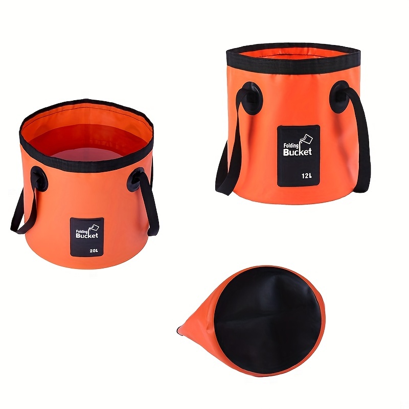 2 Pack Collapsible Buckets,Camping Water Storage Container 5 Gallon(20L)  Portable Folding Bucket Wash Basin for Traveling Hiking Fishing Boating
