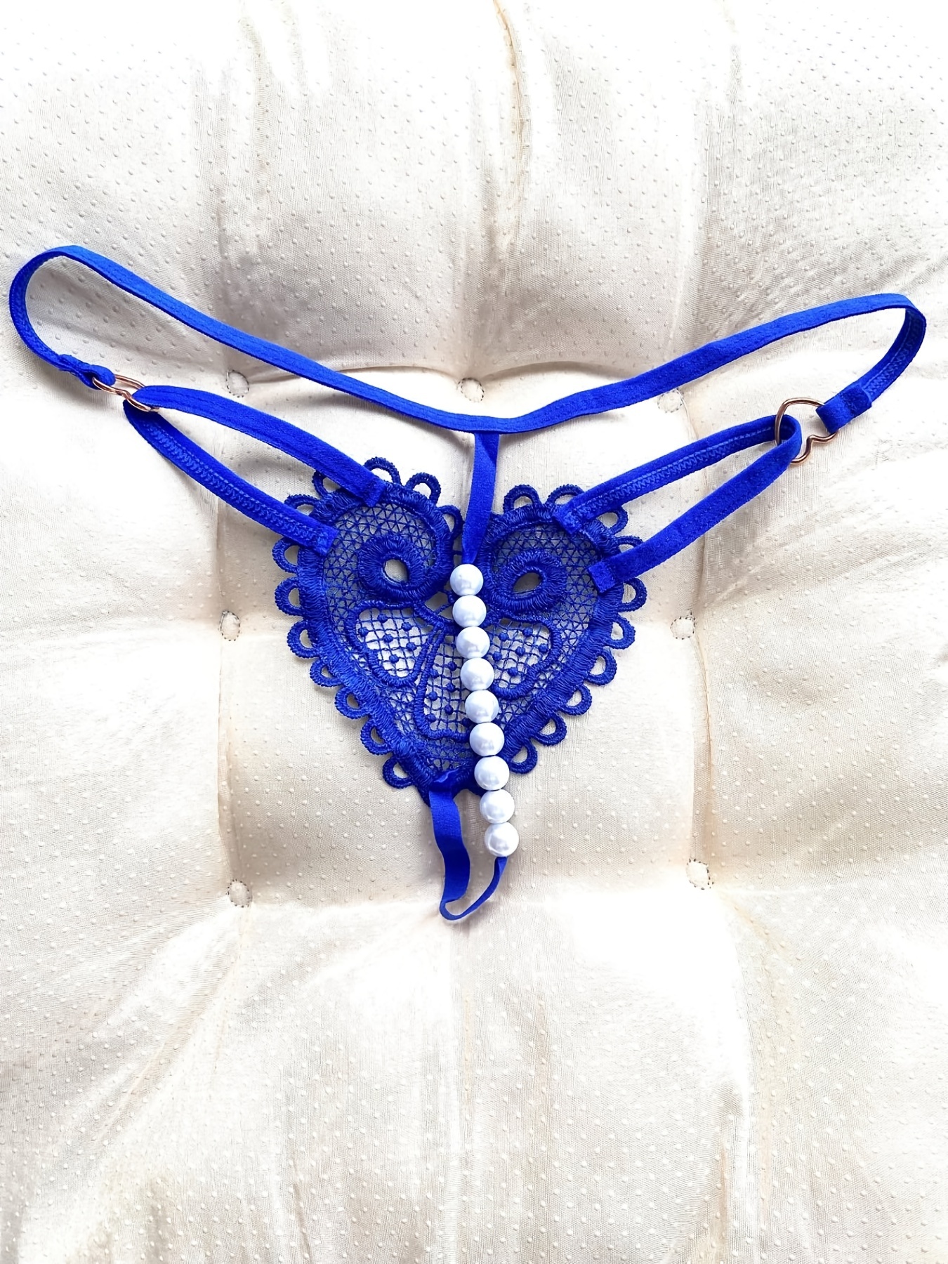 Floral Embroidery Thongs Sultry Hollow Faux Pearl Panties - Temu