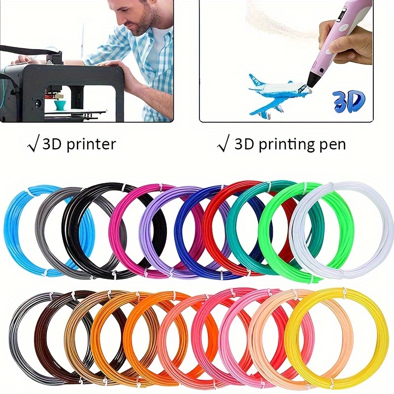 Recharges de Filament pour stylo 3D, 20 couleurs, 16 Ft par