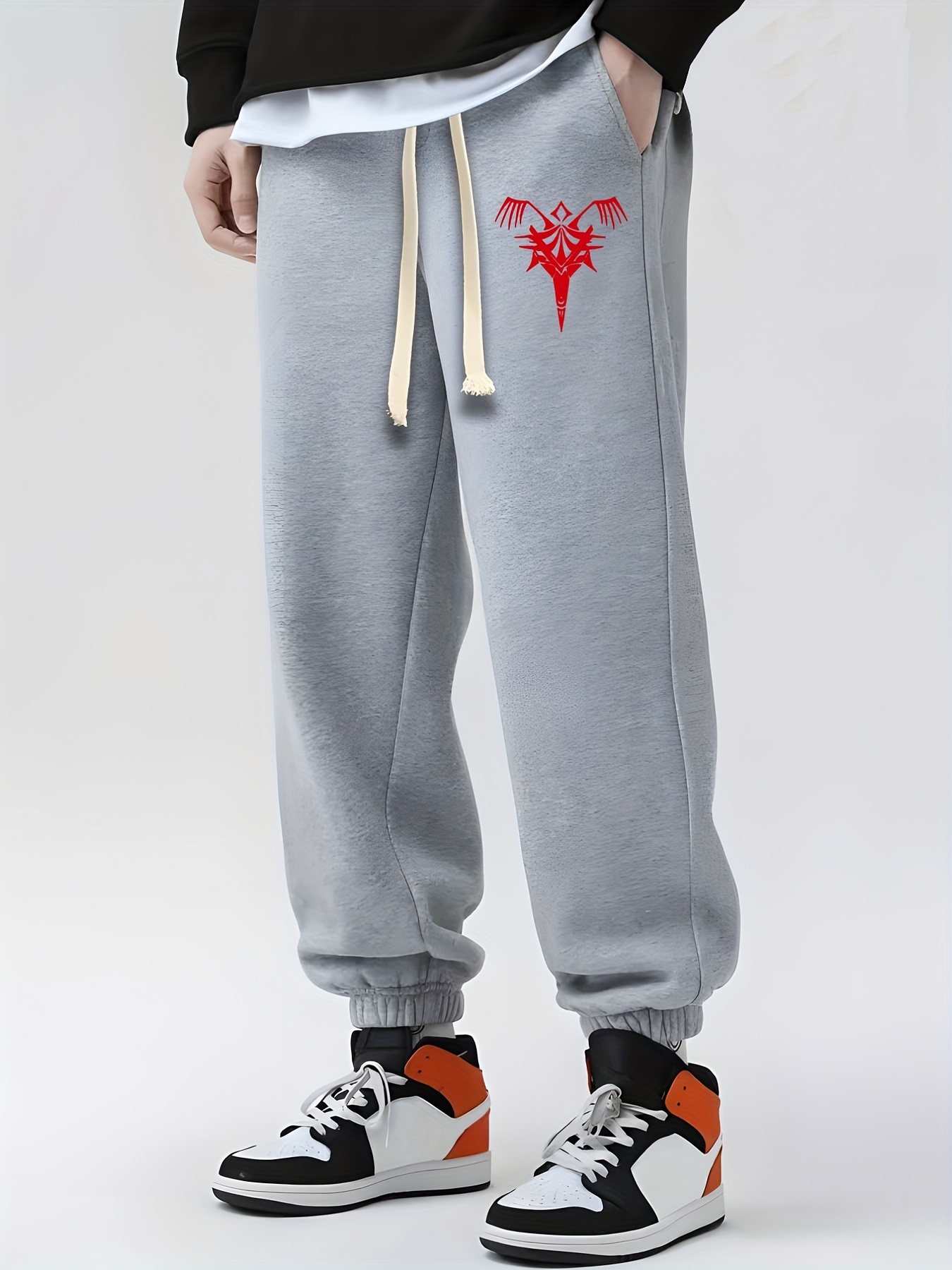 Ethnic Print Drawstring Sweatpants Loose Fit Casual Joggers