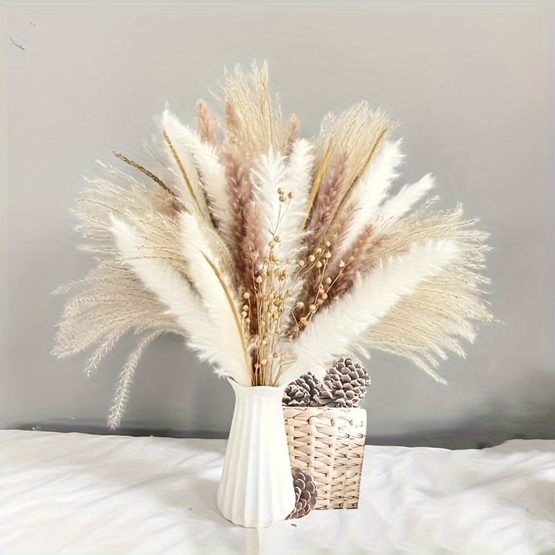 Natural Dried Pampas Grass Bouquet, Dried Flowers for Fall Decor, Boho Home Decor, Wedding, Baby Shower Decorations