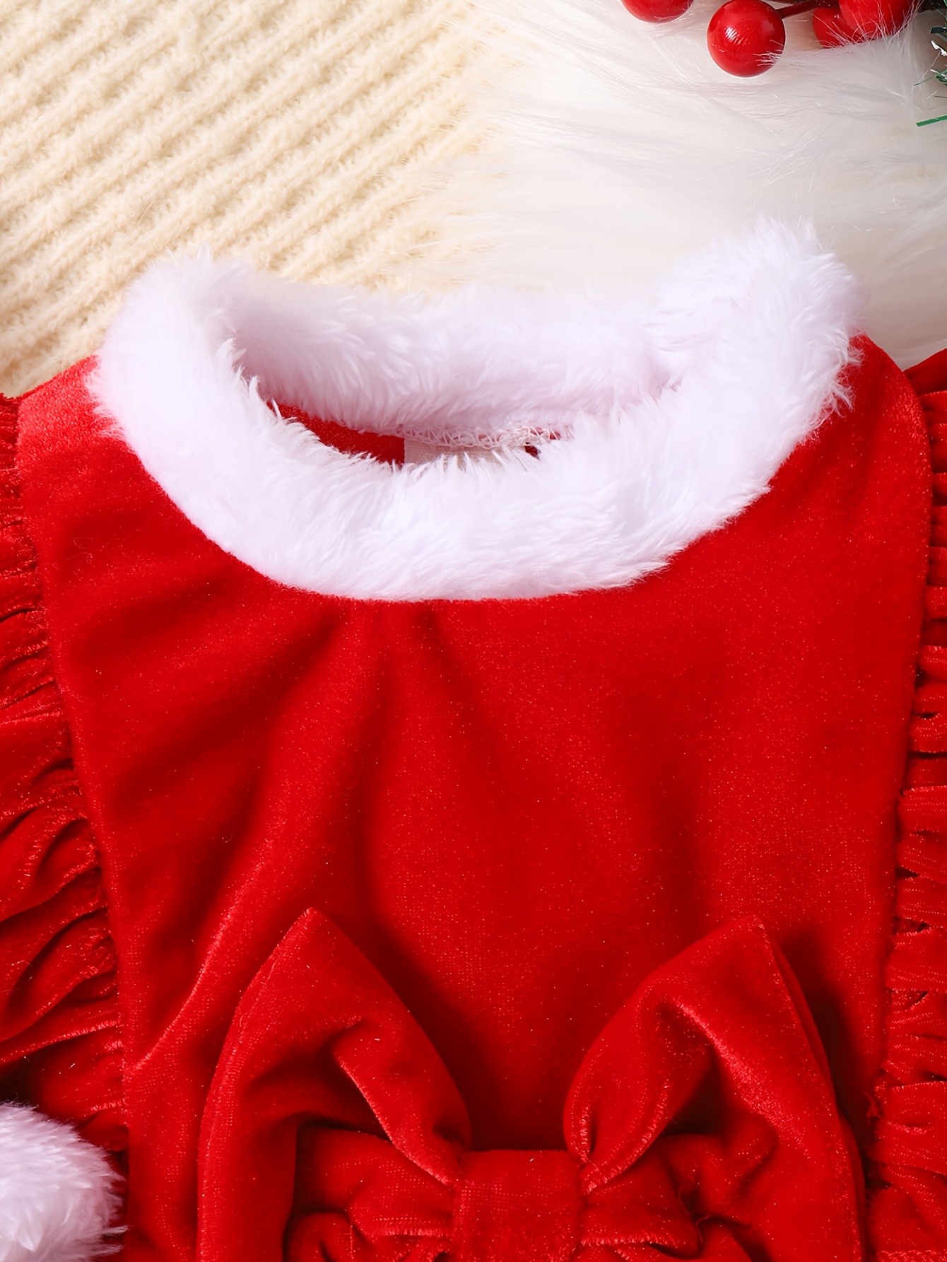  Toddler Baby Girls Christmas Velvet Dress Long Sleeve