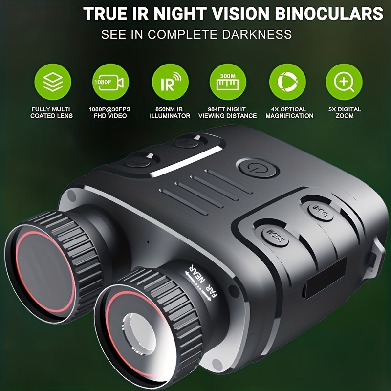 Jumelles de vision nocturne infrarouge NV8300 4K UHD 3D lunettes zoom  numérique 8X 300M