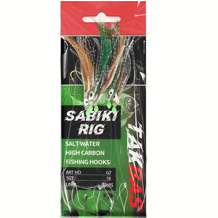  Sabiki Rigs Saltwater,22 Packs Fishing Bait Rigs,Real Fish  Skin Feather Hooks For Freshwater,Sabiki Rigs For Surf Fishing Rigs,Flasher Sabiki  Rig For Mackerel