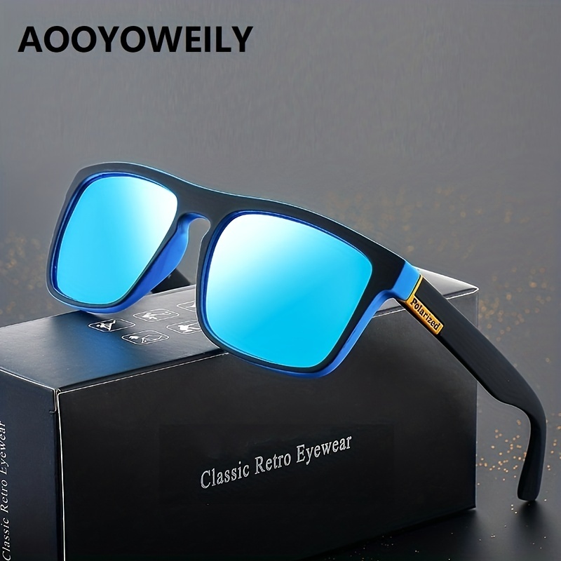 Polarized Sunglasses for Men Women, Square Retro Sun Glasses for Driving  Fishing Golf Lightweight UV400 Protection