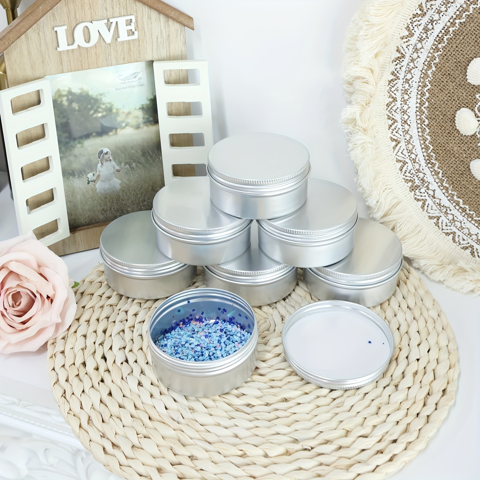 Container Sets Candle Jar Heaven Earth Lid Candle Tins Round - Temu