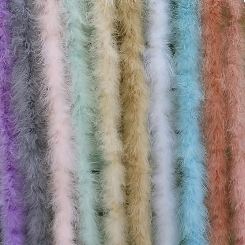 2 Yards/1.83 Meter Fluffy Feather Boa for DIY Craft, Sewing, Trim, Home Wedding, and Party Decoration,Temu
