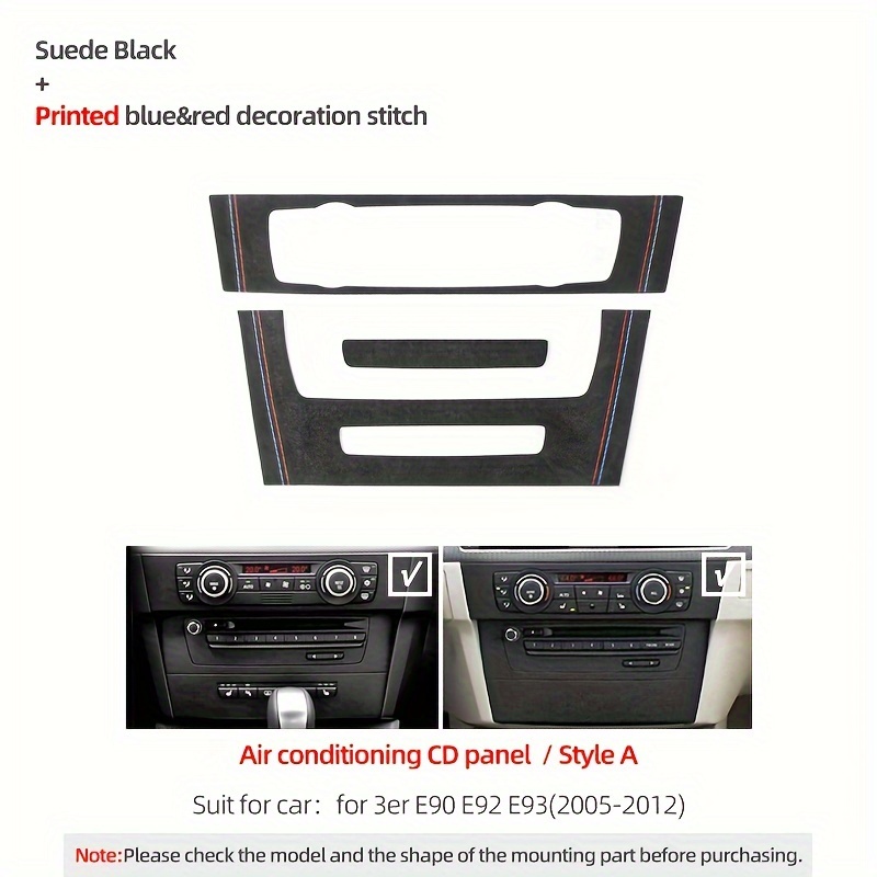 Suede E90 E92 E93 Center Console Cd Air Conditioner Panel Trim Frame M  Performance Stickers Carbon Fiber Leather Car Interior Accessories, Discounts Everyone