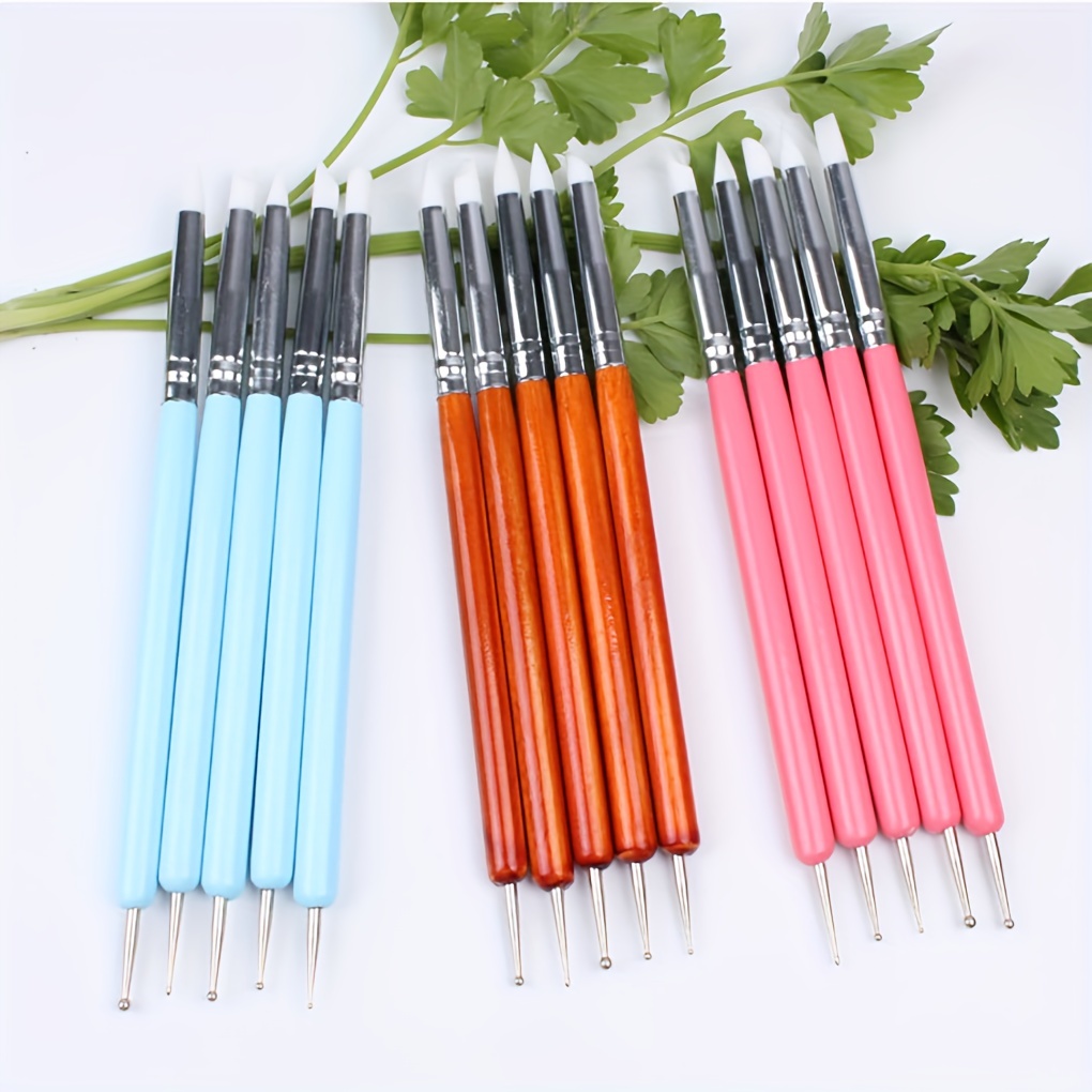 Double pointed Silicone Nail Polish Sculpting Pen Set Diy - Temu