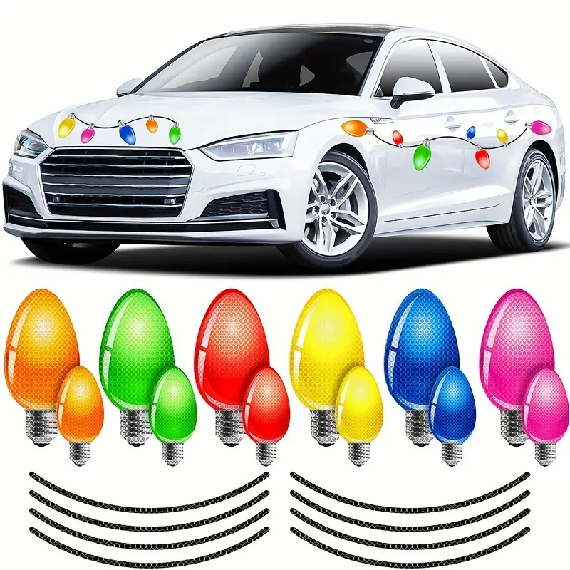 Reflective Car Magnets Set Lights Bulb Magnet Set Holiday - Temu