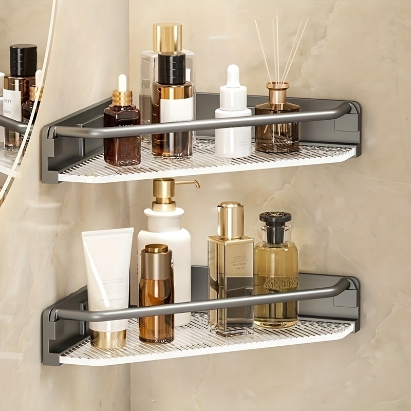 Acrylic Bathroom Corner Shelf With Wall Mounting, Triangle Shower