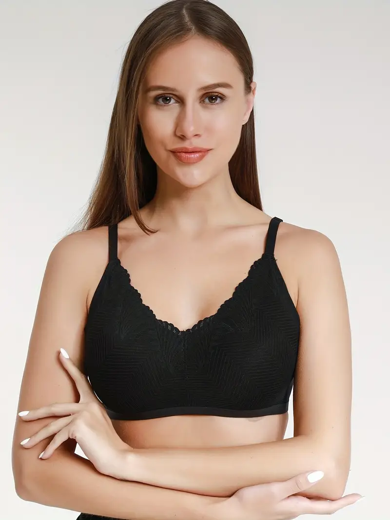 Meichang Lace Bras for Women Wireless Push Up T-shirt Bras Seamless Padded  Bralettes Flex Fit Everyday Full Figure Bras 