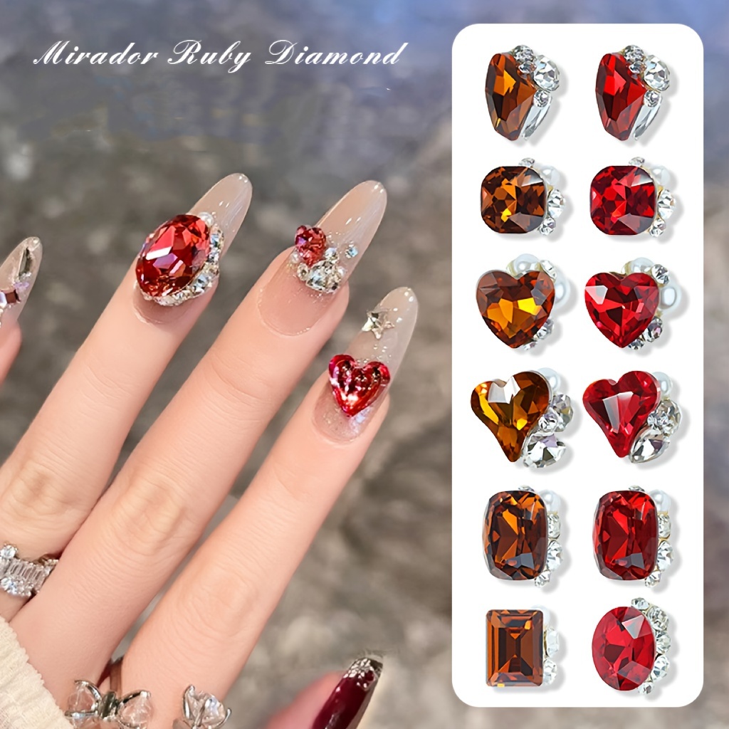 Nail Decoration Heart Gem, Pearl Ornaments Nails