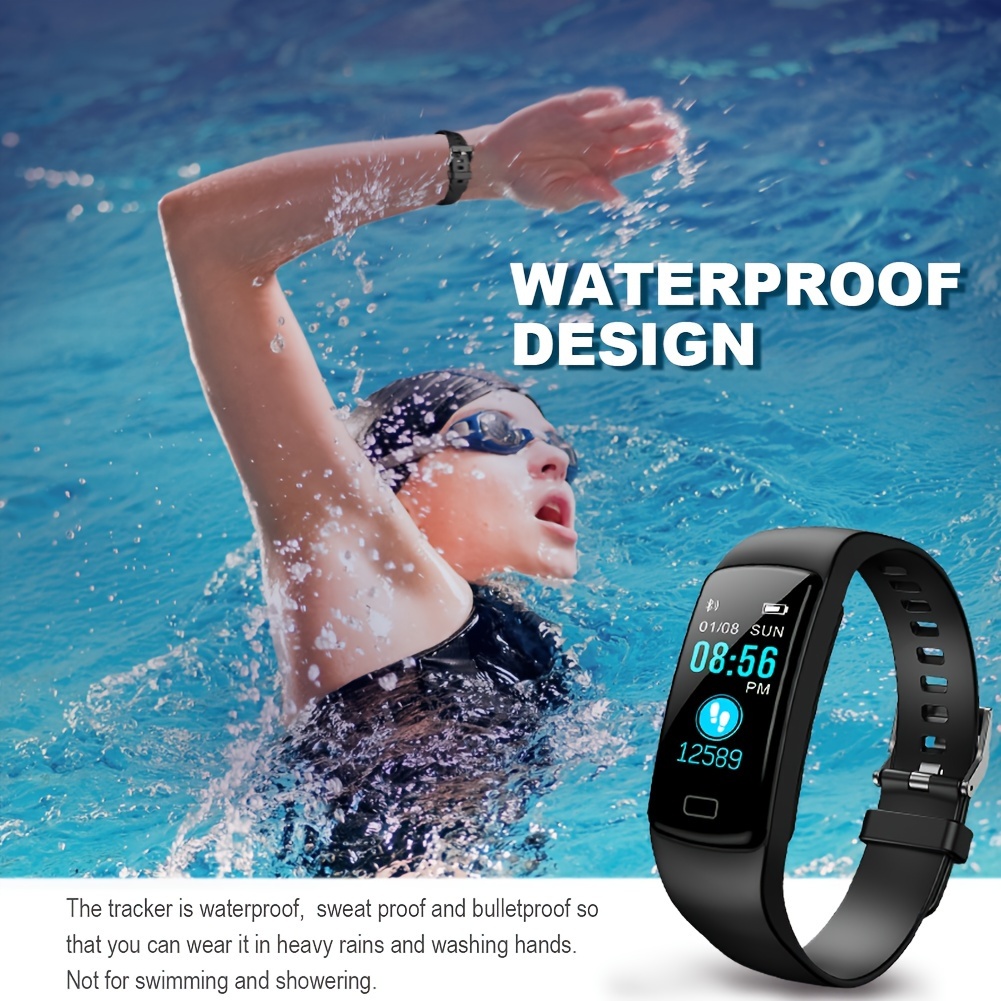 Fitness Tracker Watch with Heart Rate Monitor, Large Screen Activity  Tracker with Pedometer, Sleep Monitor, Calories & Step Counter, IP68  Waterproof