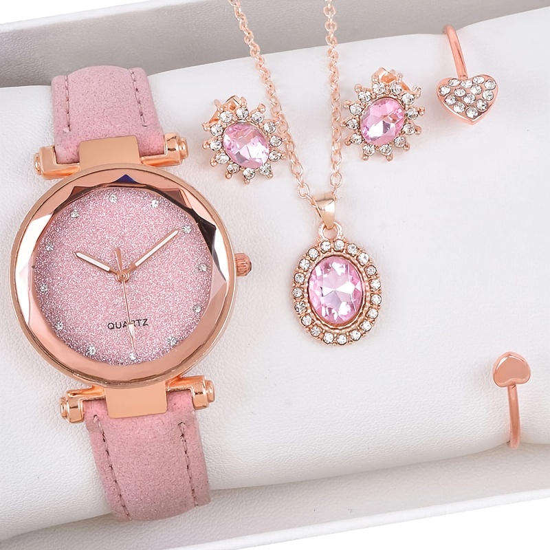 5pcs Set Jewelry Watch & Ring Set | Limited-Time Deals