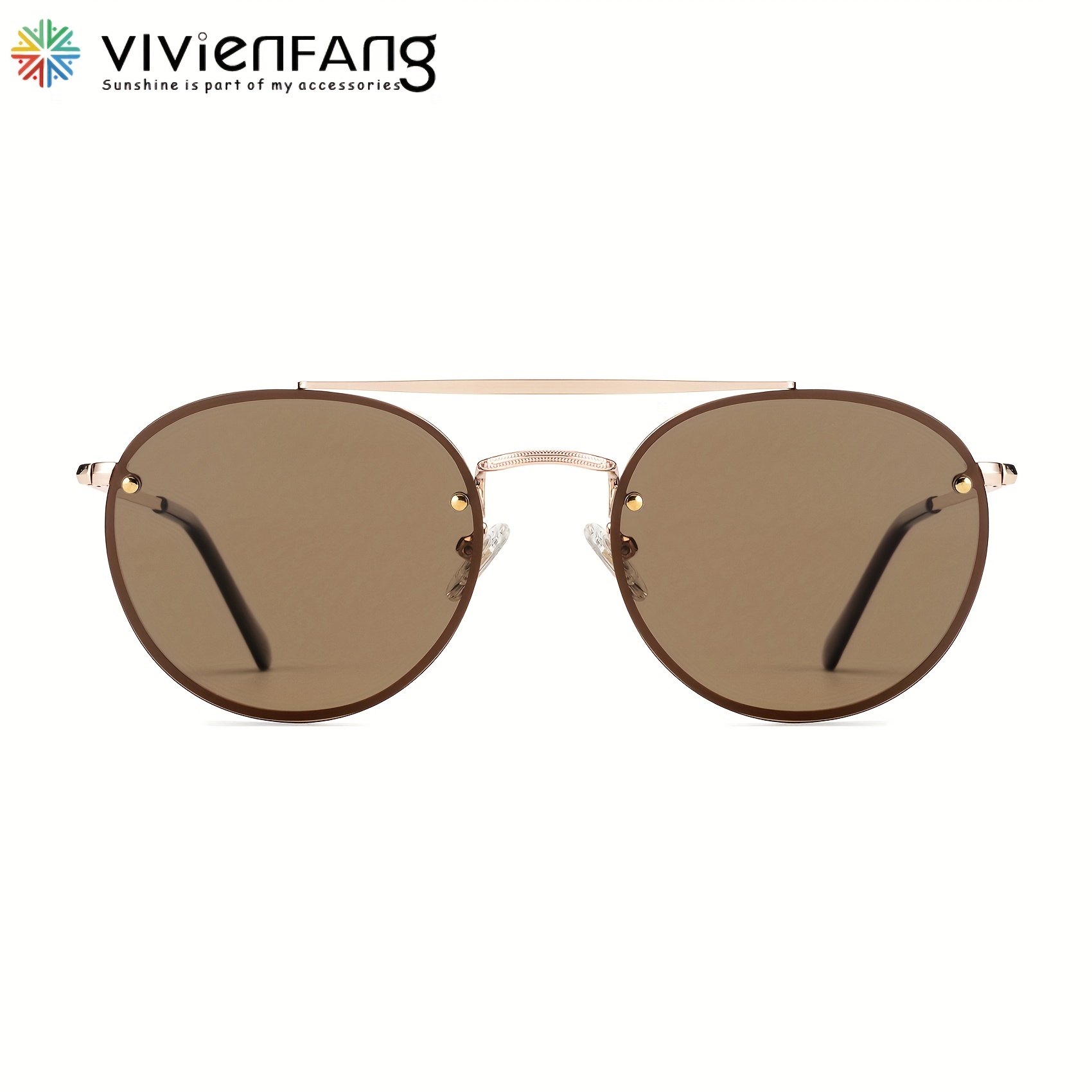 Vivienfang Round Polarized Sunglasses For Men Uv Protection