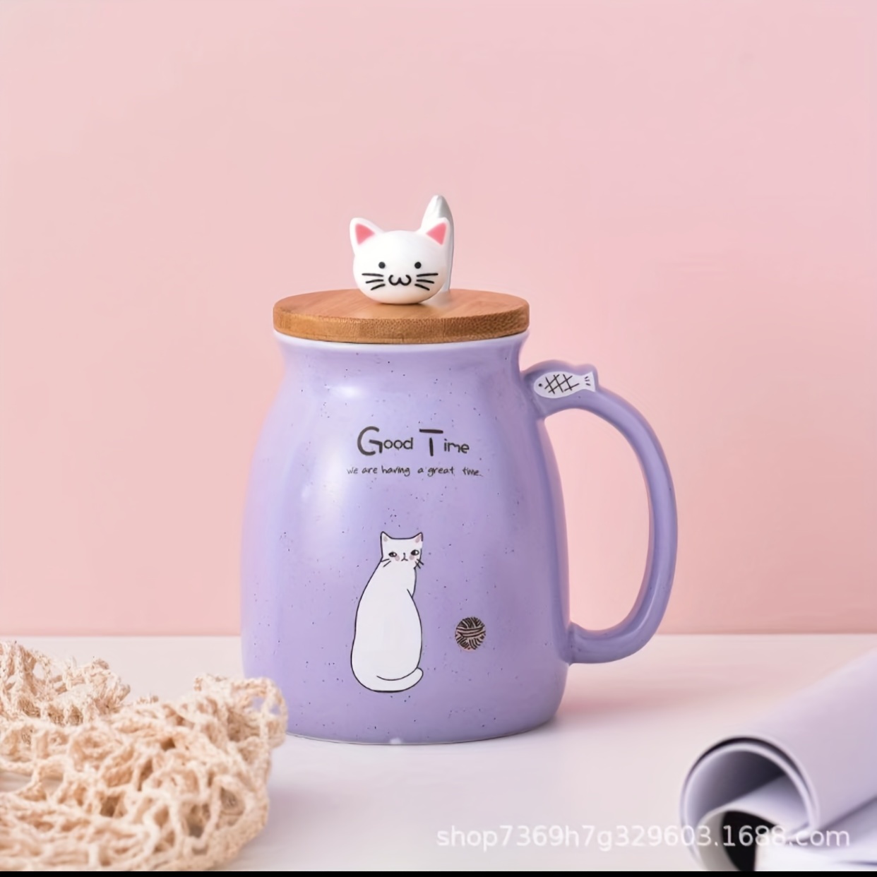 1pc, Cartoon Kitten Coffee Mug, 400ml/13.5oz Ceramic Coffee Cups, Cute  Kawaii Cat Water Cups, Summer Winter Drinkware, Home Kitchen Items,  Birthday Gi