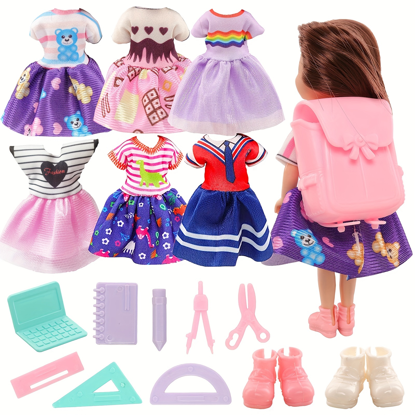 Doll Clothes School Toys Backpack Learning Kit Dolls 5 - Temu Canada