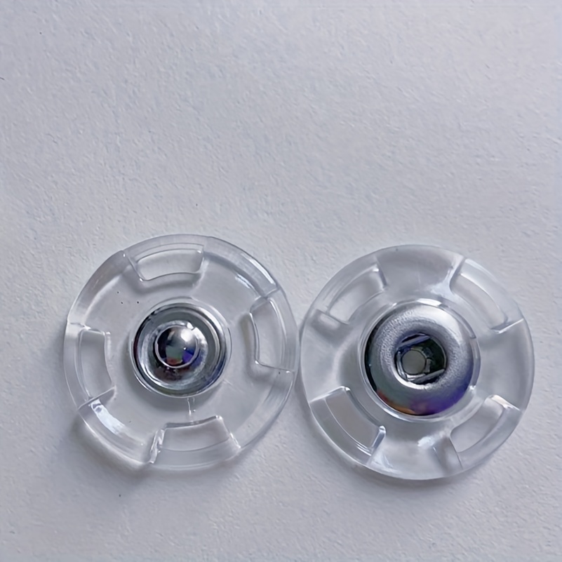 TEMU 10 piezas 15 mm/25 mm Botones a presión invisibles de plástico transparente de estilo para suéter, chaqueta, cárdigan, ropa de abrigo, botones