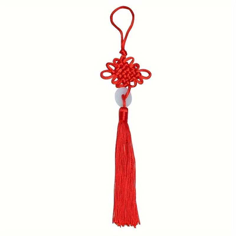 5個、赤い中国結びタッセル吊り下げ装飾/赤い縁起の良い結び目、自宅の