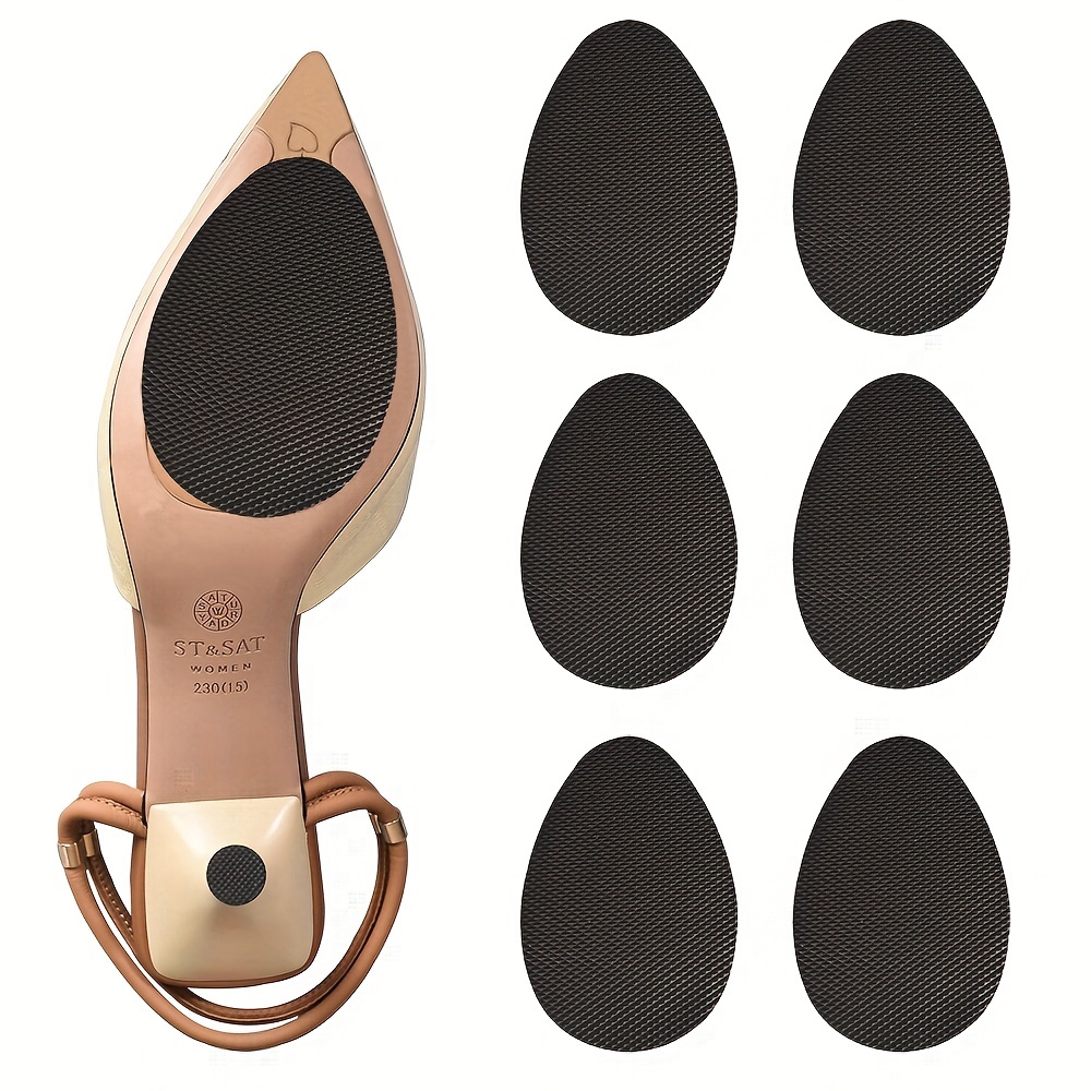 4pcs Rubber Wear-resistant Non-slip Self-Adhesive Stickers For High Heel Outsoles