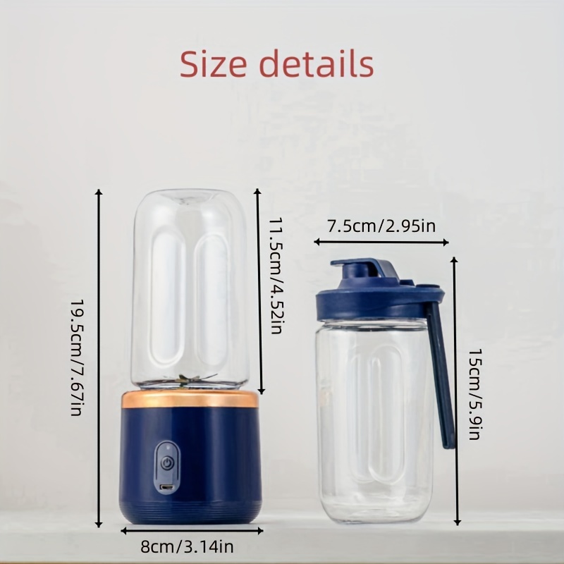 Juicer, With 2 Cups, New Portable Juicer, Usb Rechargeable Mini